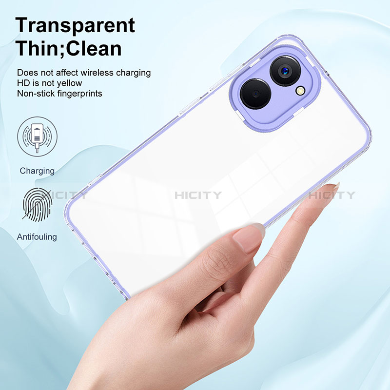 Coque Rebord Contour Silicone et Vitre Transparente Miroir Housse Etui H01P pour Realme 10 4G Plus