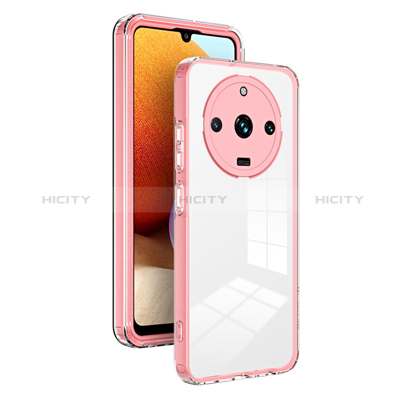 Coque Rebord Contour Silicone et Vitre Transparente Miroir Housse Etui H01P pour Realme 11 Pro+ Plus 5G Or Rose Plus