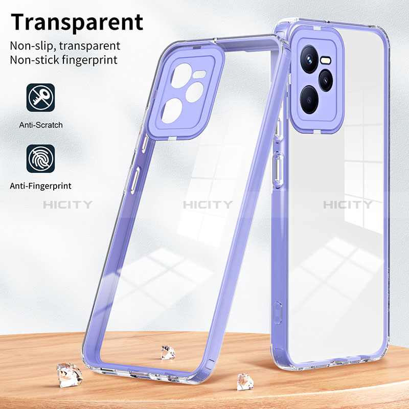 Coque Rebord Contour Silicone et Vitre Transparente Miroir Housse Etui H01P pour Realme C35 Plus