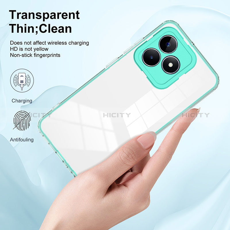 Coque Rebord Contour Silicone et Vitre Transparente Miroir Housse Etui H01P pour Realme C51 Plus