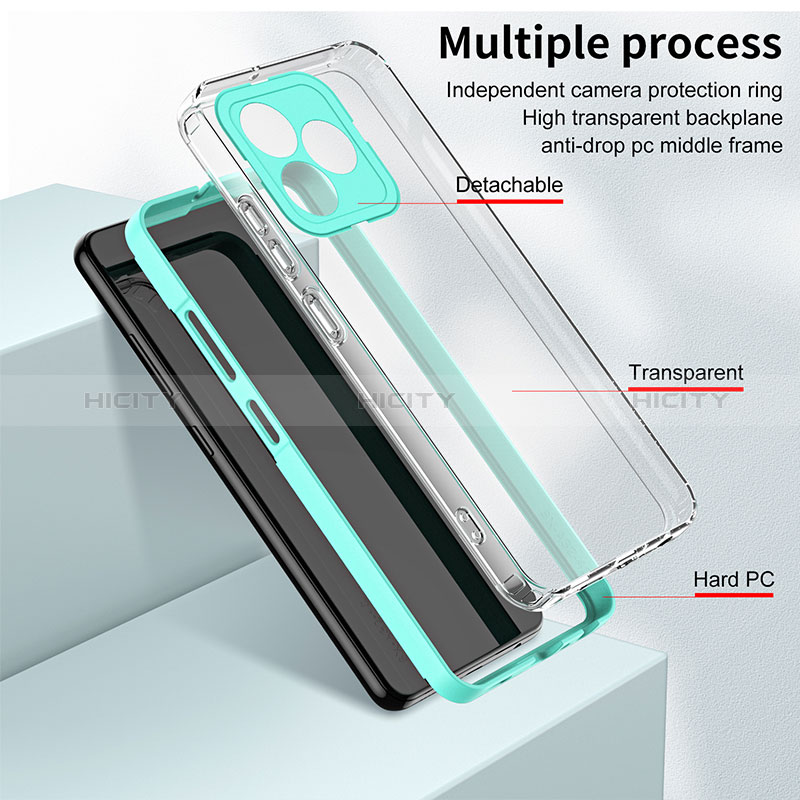 Coque Rebord Contour Silicone et Vitre Transparente Miroir Housse Etui H01P pour Realme C51 Plus