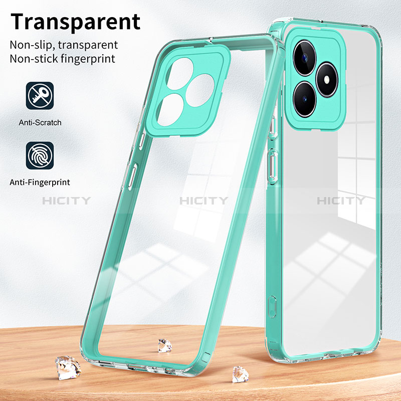 Coque Rebord Contour Silicone et Vitre Transparente Miroir Housse Etui H01P pour Realme C51 Plus