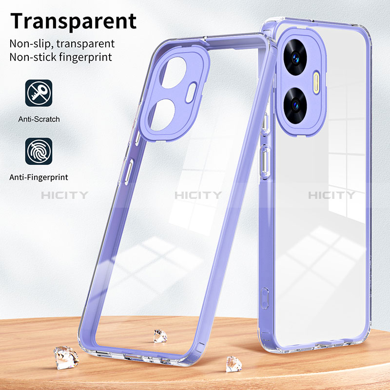 Coque Rebord Contour Silicone et Vitre Transparente Miroir Housse Etui H01P pour Realme Narzo N55 Plus