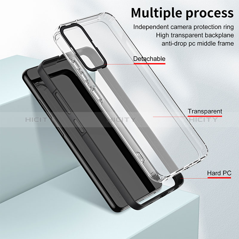 Coque Rebord Contour Silicone et Vitre Transparente Miroir Housse Etui H01P pour Samsung Galaxy A14 4G Plus