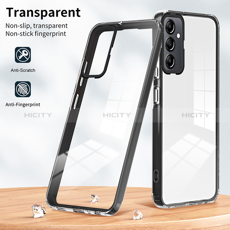 Coque Rebord Contour Silicone et Vitre Transparente Miroir Housse Etui H01P pour Samsung Galaxy A14 4G Plus