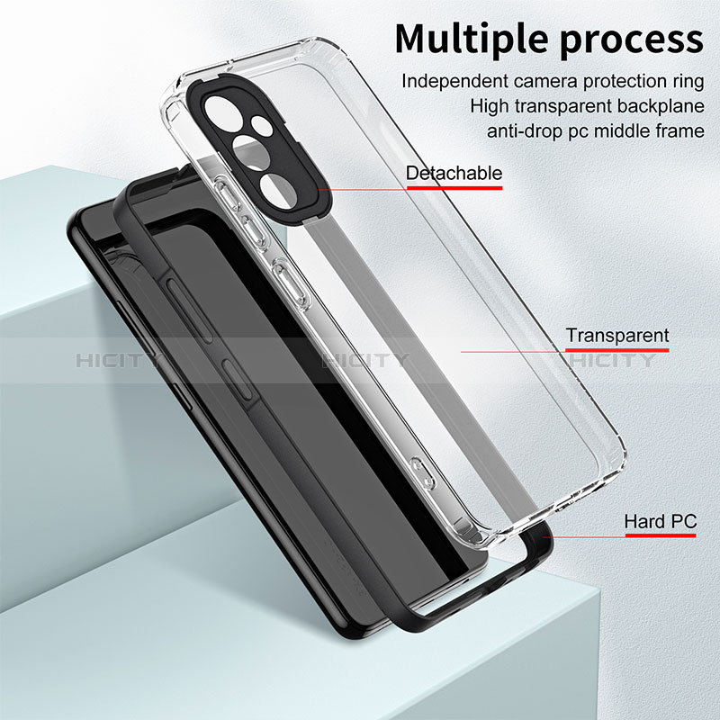 Coque Rebord Contour Silicone et Vitre Transparente Miroir Housse Etui H01P pour Samsung Galaxy M54 5G Plus