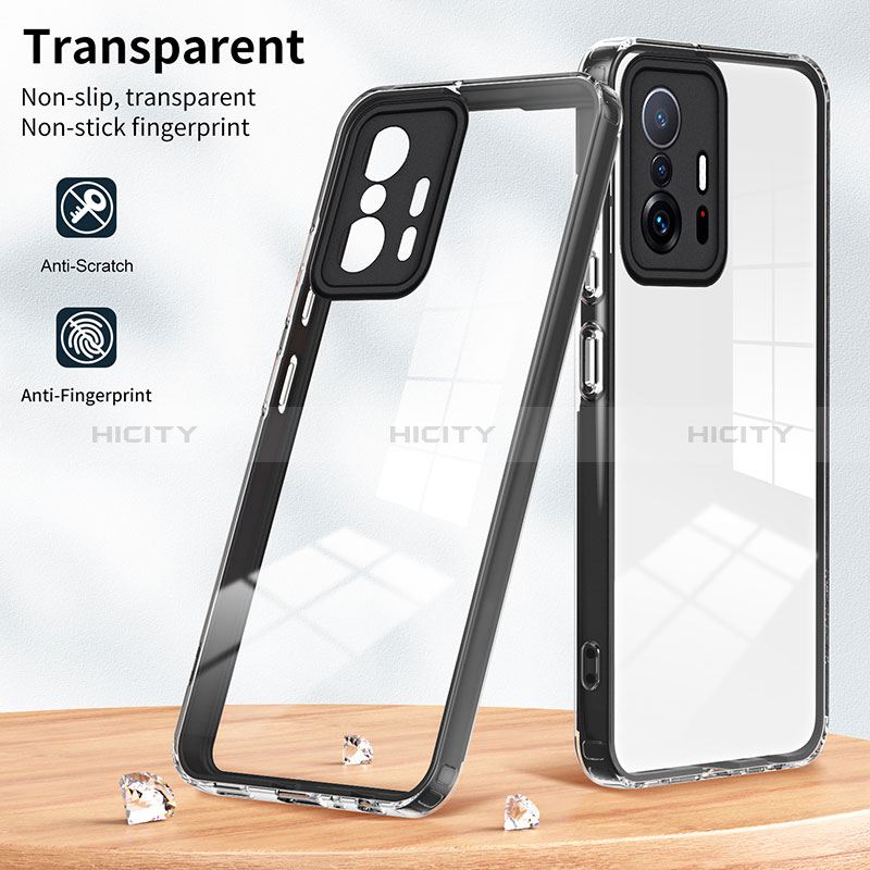 Coque Rebord Contour Silicone et Vitre Transparente Miroir Housse Etui H01P pour Xiaomi Mi 11T Pro 5G Plus