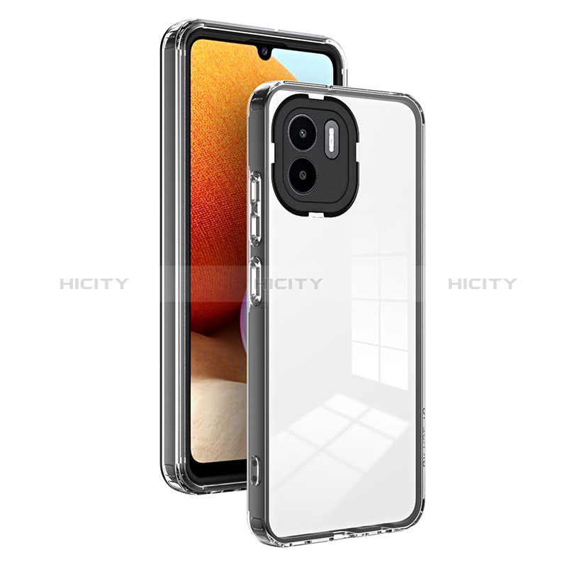 Coque Rebord Contour Silicone et Vitre Transparente Miroir Housse Etui H01P pour Xiaomi Poco C50 Noir Plus