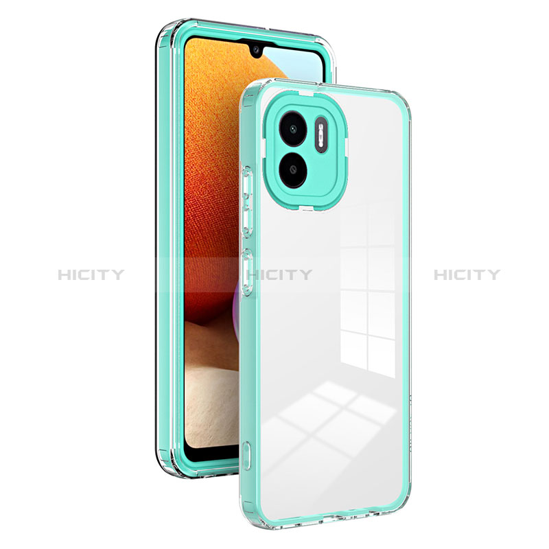 Coque Rebord Contour Silicone et Vitre Transparente Miroir Housse Etui H01P pour Xiaomi Poco C50 Vert Plus