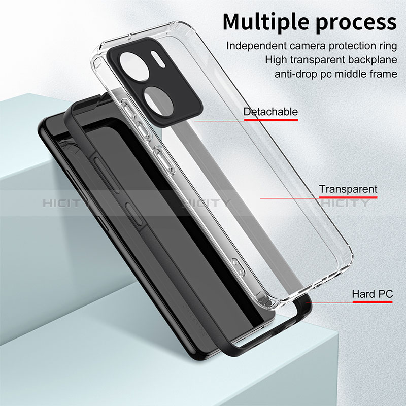 Coque Rebord Contour Silicone et Vitre Transparente Miroir Housse Etui H01P pour Xiaomi Poco C65 Plus