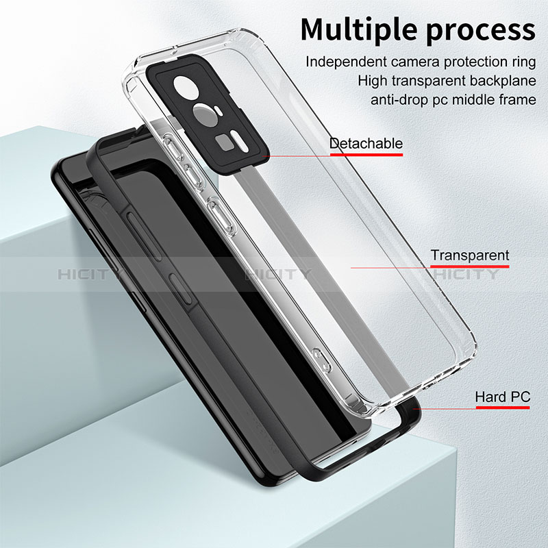 Coque Rebord Contour Silicone et Vitre Transparente Miroir Housse Etui H01P pour Xiaomi Poco F5 Pro 5G Plus