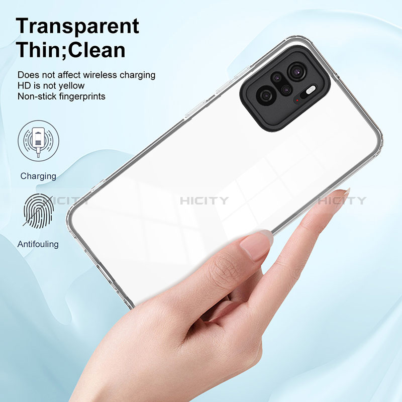 Coque Rebord Contour Silicone et Vitre Transparente Miroir Housse Etui H01P pour Xiaomi Poco M5S Plus