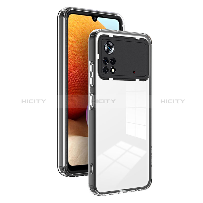 Coque Rebord Contour Silicone et Vitre Transparente Miroir Housse Etui H01P pour Xiaomi Poco X4 Pro 5G Noir Plus