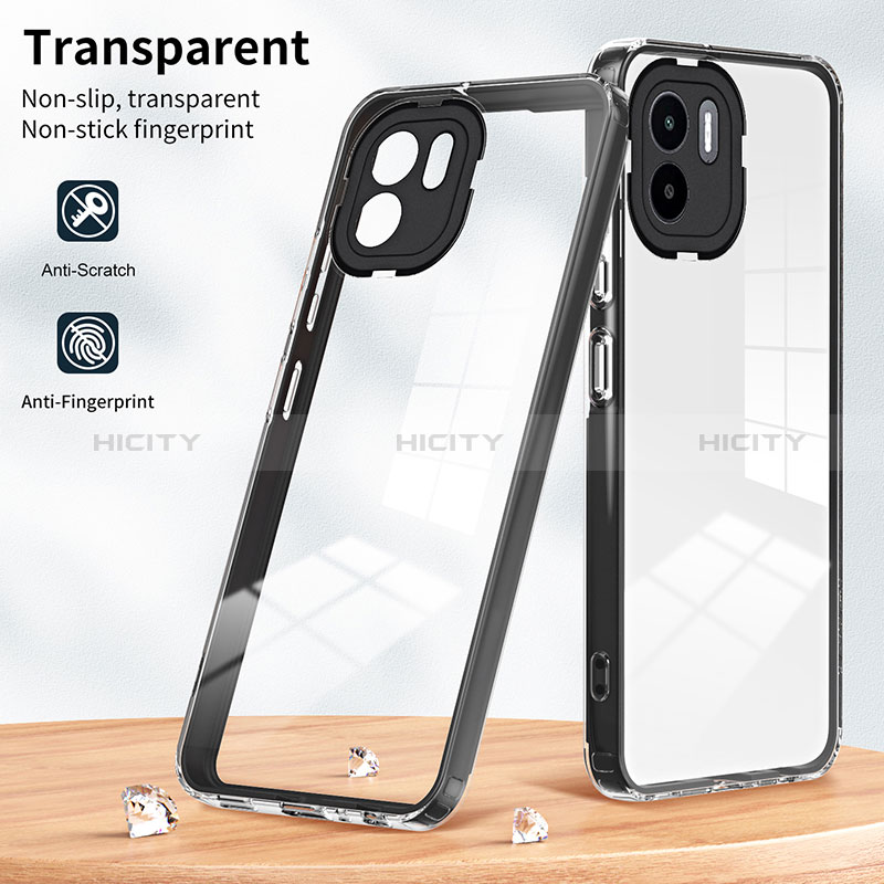 Coque Rebord Contour Silicone et Vitre Transparente Miroir Housse Etui H01P pour Xiaomi Redmi A1 Plus