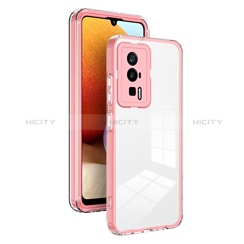 Coque Rebord Contour Silicone et Vitre Transparente Miroir Housse Etui H01P pour Xiaomi Redmi K60 5G Or Rose Plus