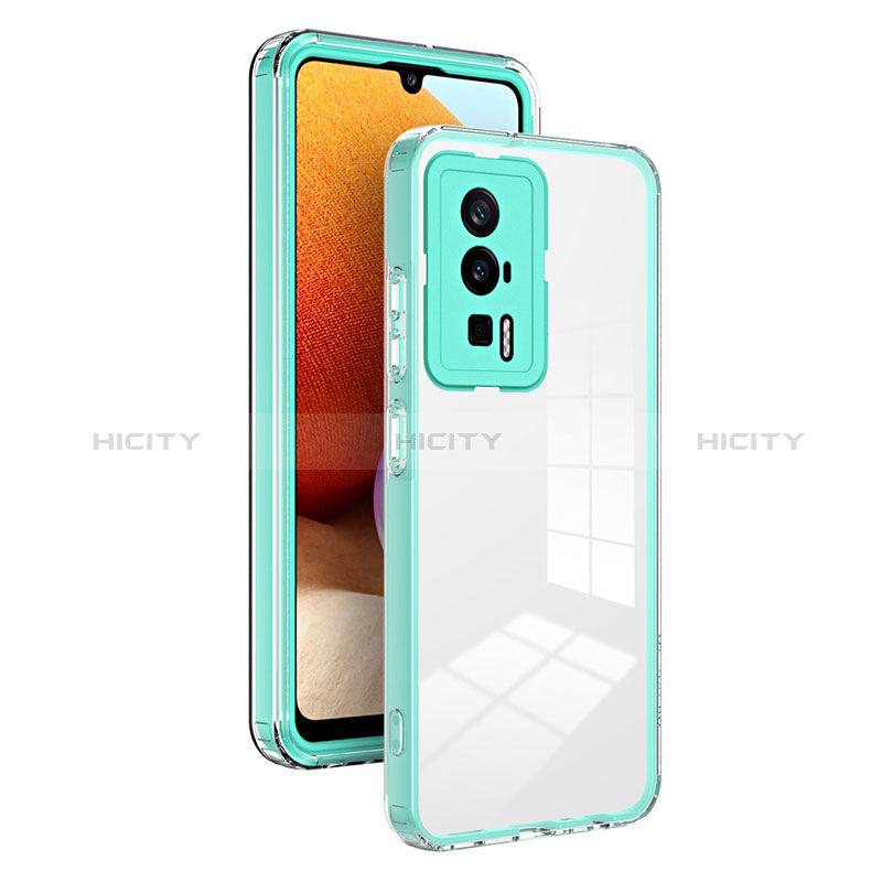 Coque Rebord Contour Silicone et Vitre Transparente Miroir Housse Etui H01P pour Xiaomi Redmi K60 5G Vert Plus