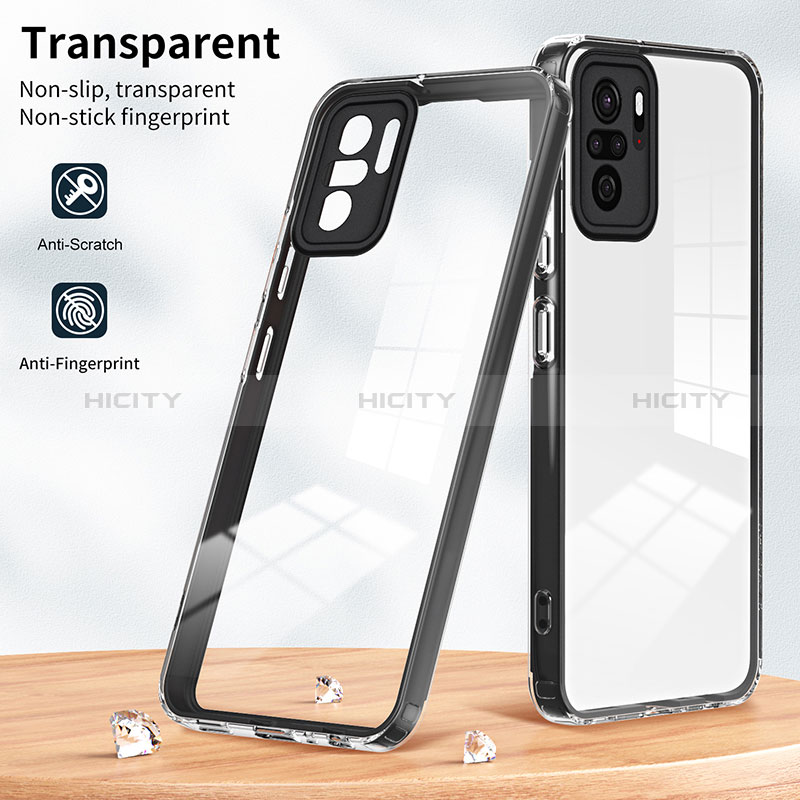 Coque Rebord Contour Silicone et Vitre Transparente Miroir Housse Etui H01P pour Xiaomi Redmi Note 10S 4G Plus