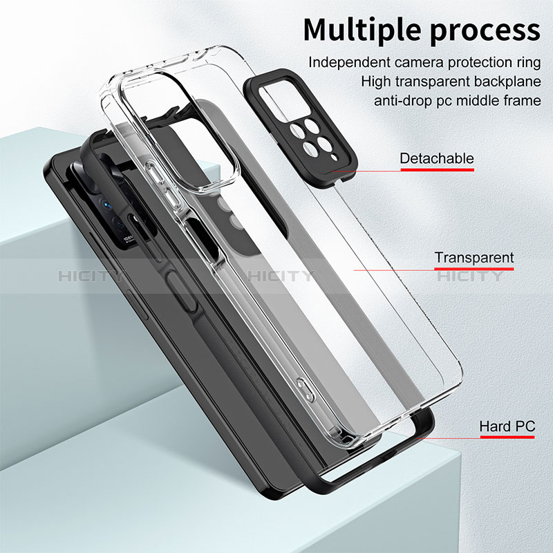 Coque Rebord Contour Silicone et Vitre Transparente Miroir Housse Etui H01P pour Xiaomi Redmi Note 11 Pro 5G Plus