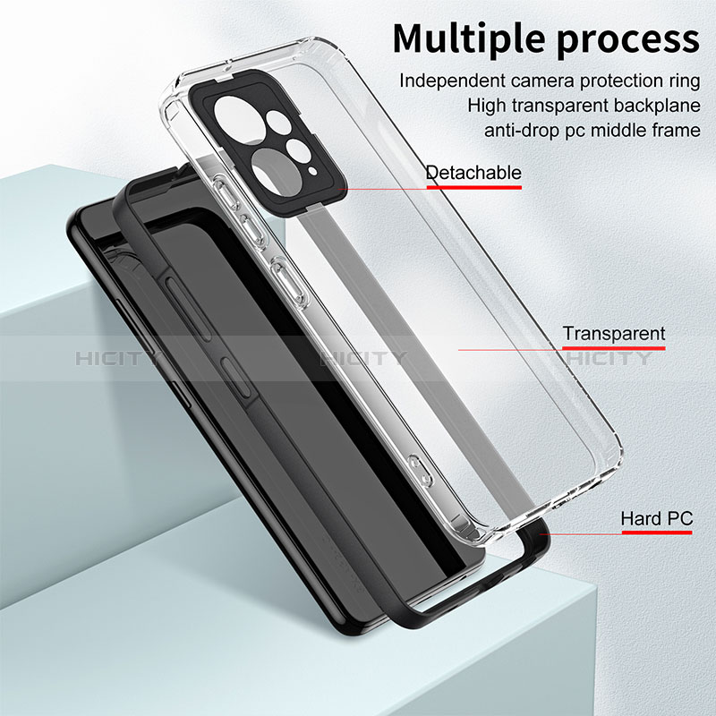 Coque Rebord Contour Silicone et Vitre Transparente Miroir Housse Etui H01P pour Xiaomi Redmi Note 12 4G Plus