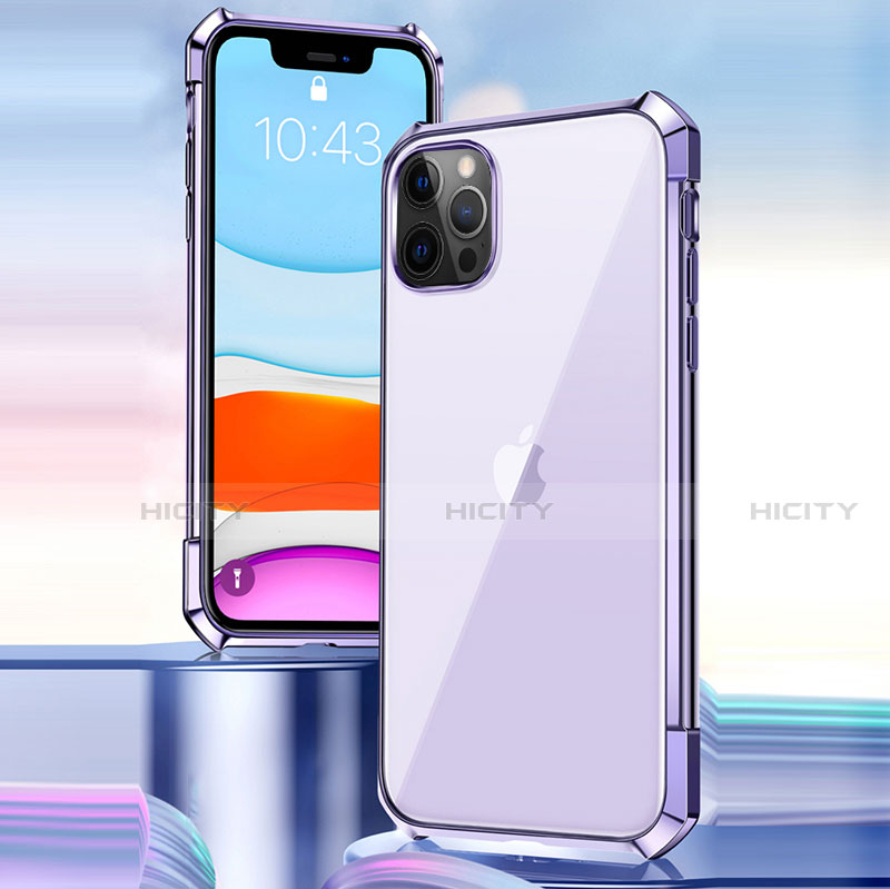 Coque Rebord Contour Silicone et Vitre Transparente Miroir Housse Etui H02 pour Apple iPhone 12 Pro Max Plus