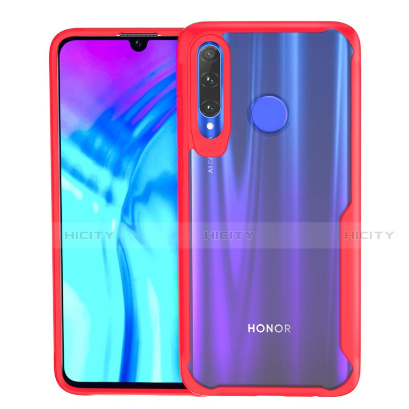 Coque Rebord Contour Silicone et Vitre Transparente Miroir Housse Etui H02 pour Huawei Honor 20 Lite Rouge Plus