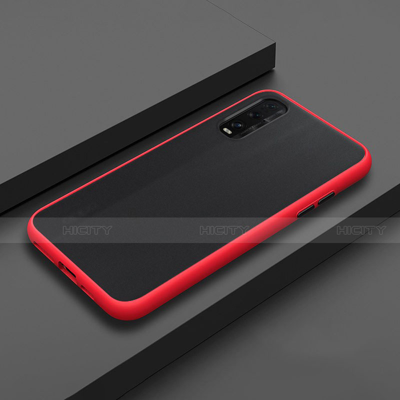 Coque Rebord Contour Silicone et Vitre Transparente Miroir Housse Etui H02 pour Oppo Find X2 Rouge Plus