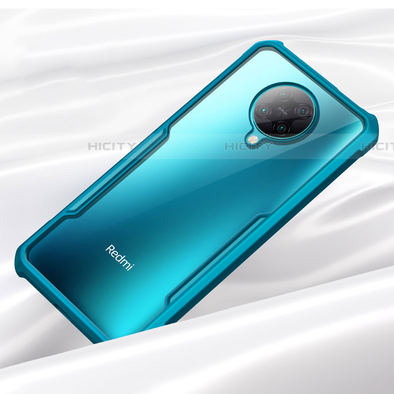 Coque Rebord Contour Silicone et Vitre Transparente Miroir Housse Etui H02 pour Xiaomi Poco F2 Pro Cyan Plus