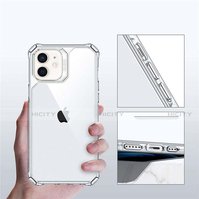 Coque Rebord Contour Silicone et Vitre Transparente Miroir Housse Etui H04 pour Apple iPhone 12 Mini Plus