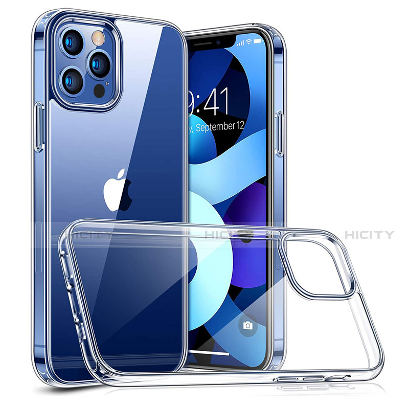 Coque Rebord Contour Silicone et Vitre Transparente Miroir Housse Etui H04 pour Apple iPhone 12 Pro Clair Plus