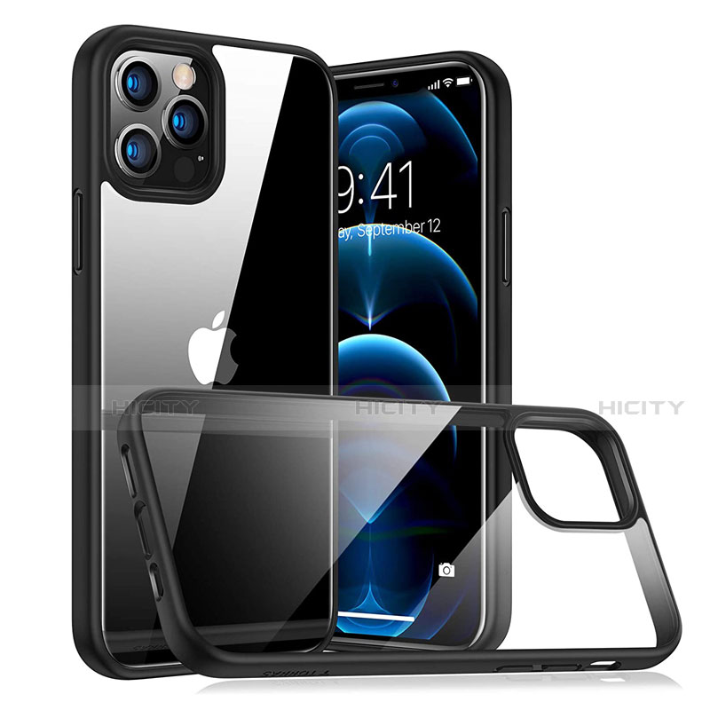 Coque Rebord Contour Silicone et Vitre Transparente Miroir Housse Etui H04 pour Apple iPhone 12 Pro Max Plus