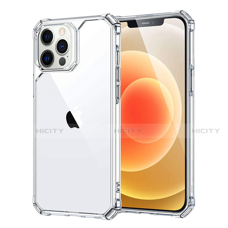 Coque Rebord Contour Silicone et Vitre Transparente Miroir Housse Etui H07 pour Apple iPhone 12 Pro Clair Plus