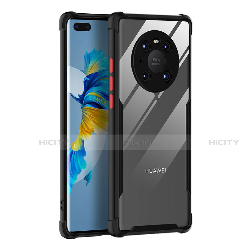 Coque Rebord Contour Silicone et Vitre Transparente Miroir Housse Etui K01 pour Huawei Mate 40 Pro Noir Plus