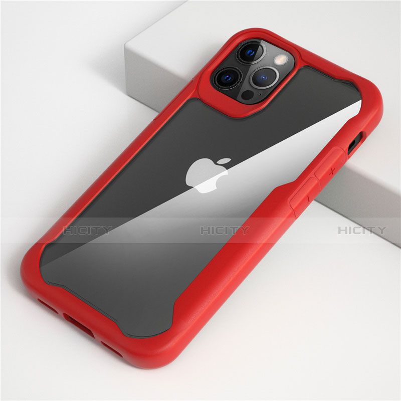 Coque Rebord Contour Silicone et Vitre Transparente Miroir Housse Etui M01 pour Apple iPhone 12 Pro Max Plus