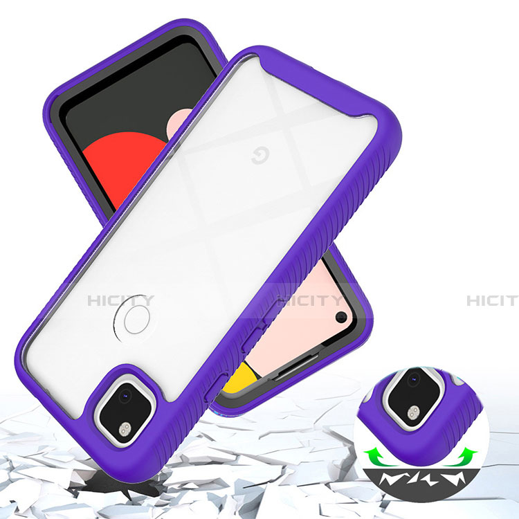 Coque Rebord Contour Silicone et Vitre Transparente Miroir Housse Etui M01 pour Google Pixel 4a Plus