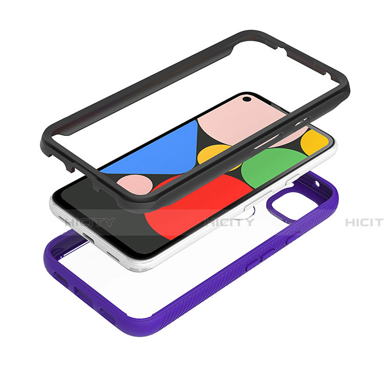 Coque Rebord Contour Silicone et Vitre Transparente Miroir Housse Etui M01 pour Google Pixel 4a Plus