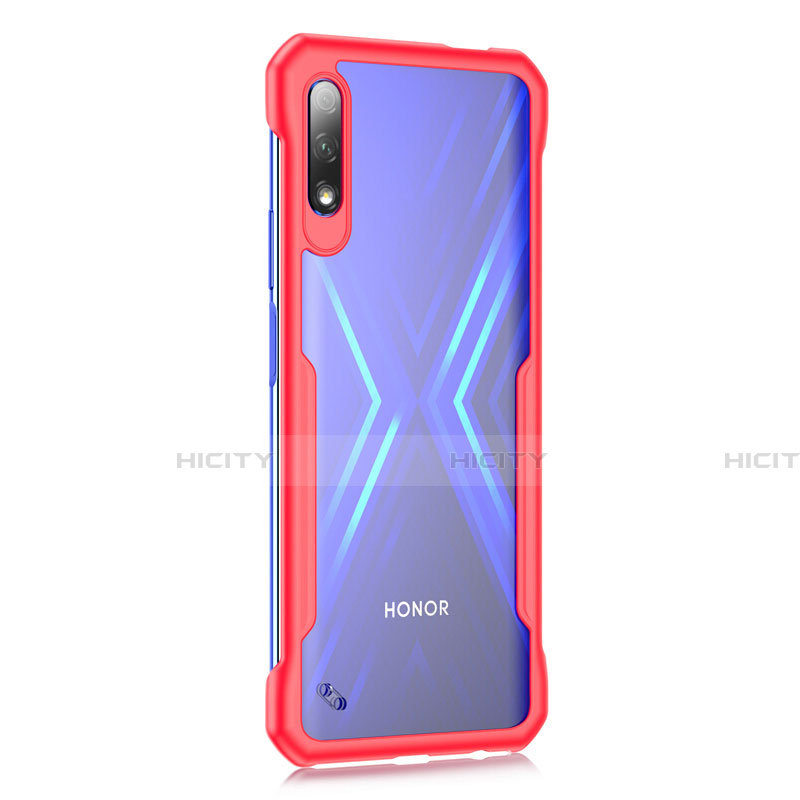 Coque Rebord Contour Silicone et Vitre Transparente Miroir Housse Etui M01 pour Huawei Honor 9X Rouge Plus