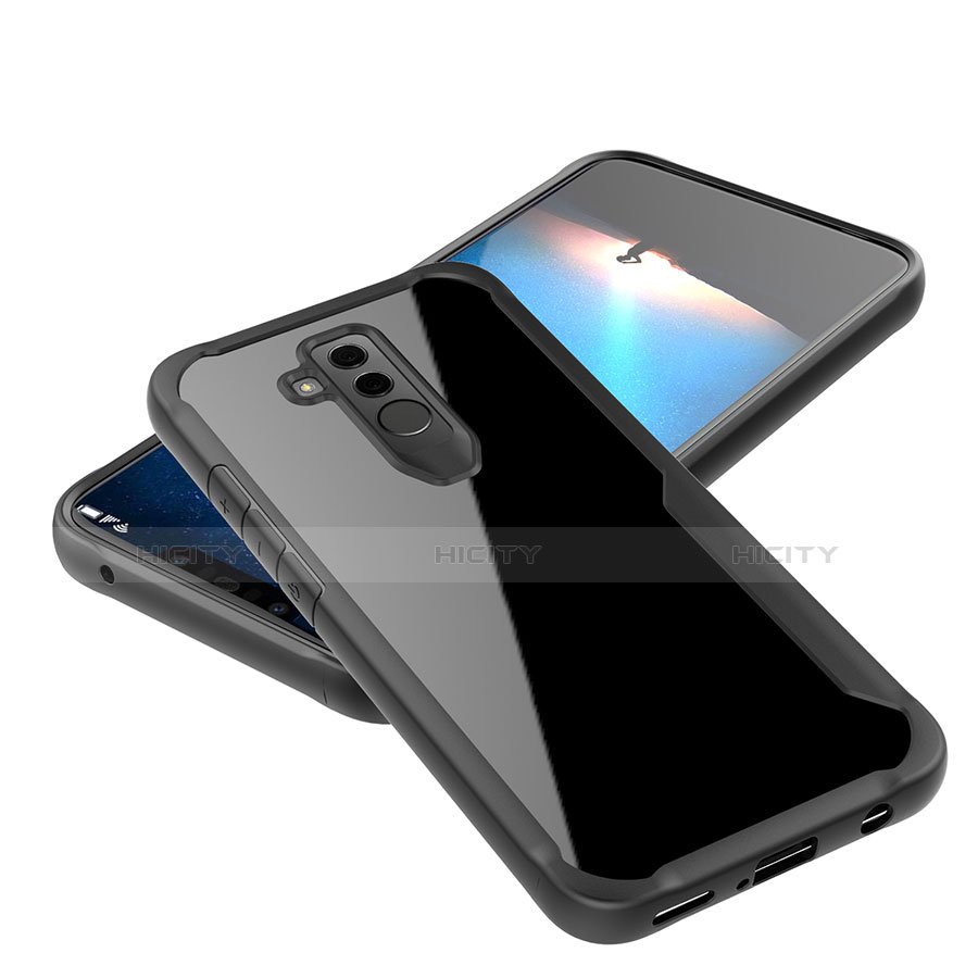 Coque Rebord Contour Silicone et Vitre Transparente Miroir Housse Etui M01 pour Huawei Mate 20 Lite Plus