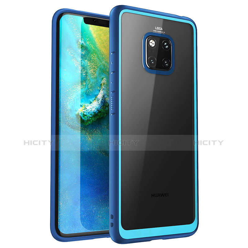 Coque Rebord Contour Silicone et Vitre Transparente Miroir Housse Etui M01 pour Huawei Mate 20 Pro Plus