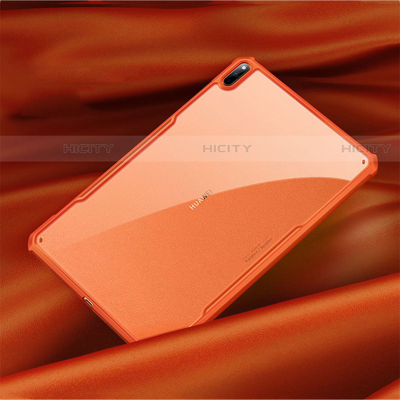 Coque Rebord Contour Silicone et Vitre Transparente Miroir Housse Etui M01 pour Huawei MatePad Pro 5G 10.8 Orange Plus