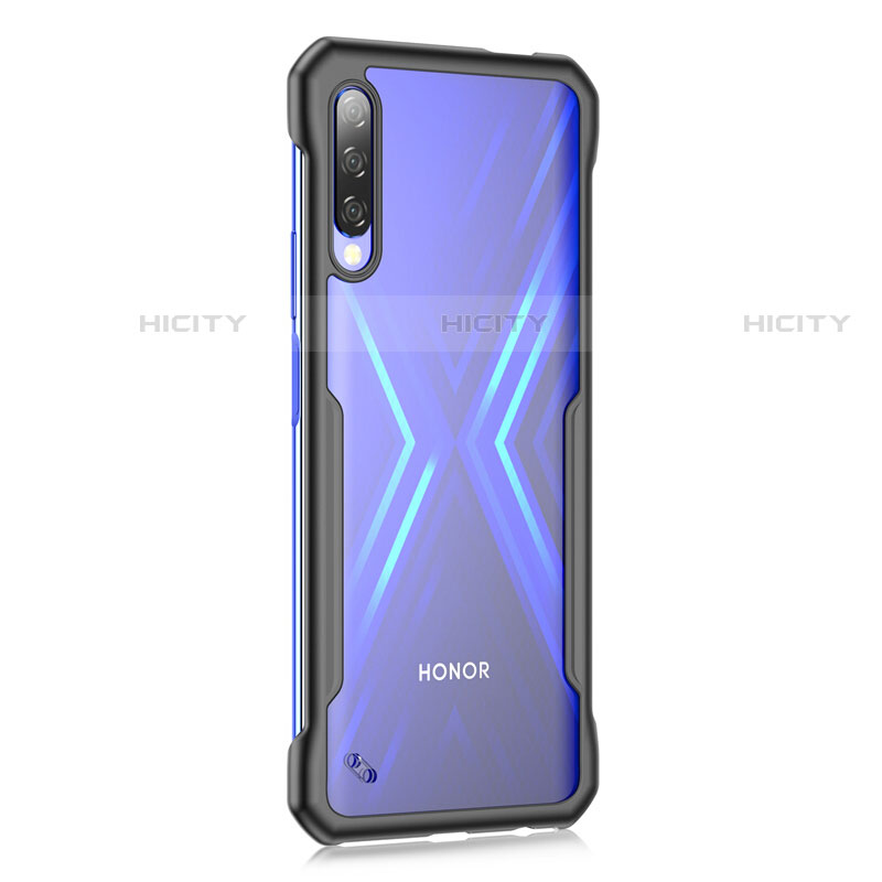 Coque Rebord Contour Silicone et Vitre Transparente Miroir Housse Etui M01 pour Huawei P Smart Pro (2019) Noir Plus