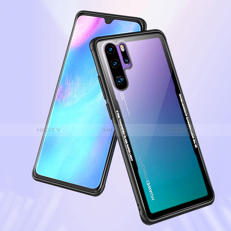 Coque Rebord Contour Silicone et Vitre Transparente Miroir Housse Etui M01 pour Huawei P30 Pro New Edition Plus