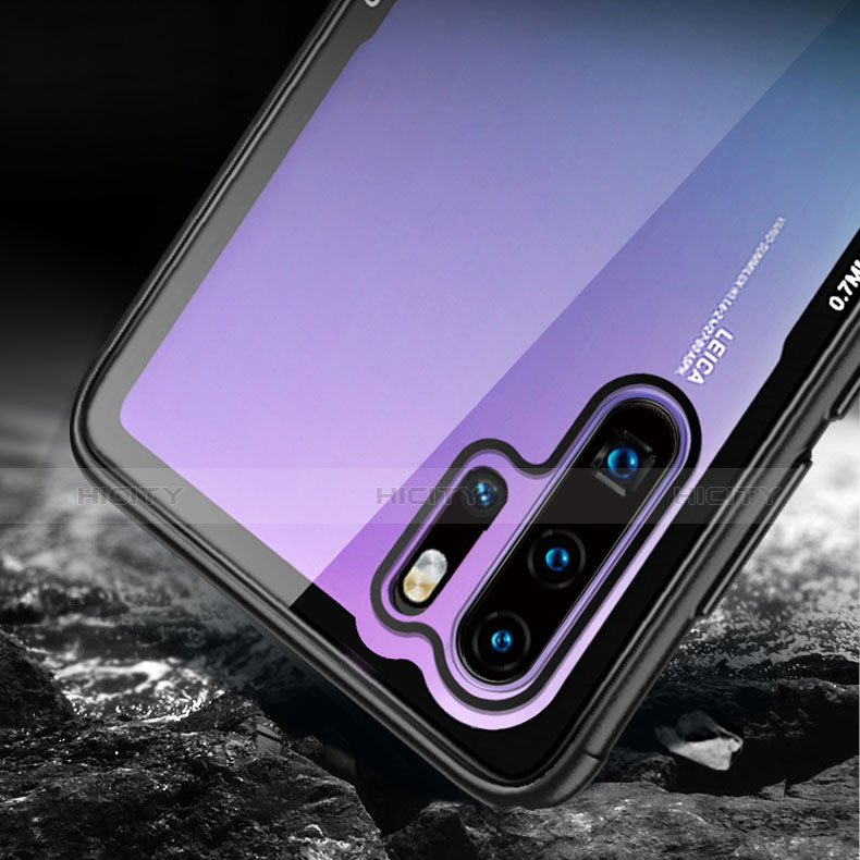 Coque Rebord Contour Silicone et Vitre Transparente Miroir Housse Etui M01 pour Huawei P30 Pro New Edition Plus