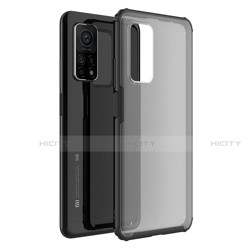 Coque Rebord Contour Silicone et Vitre Transparente Miroir Housse Etui M01 pour Xiaomi Mi 10T 5G Noir Plus