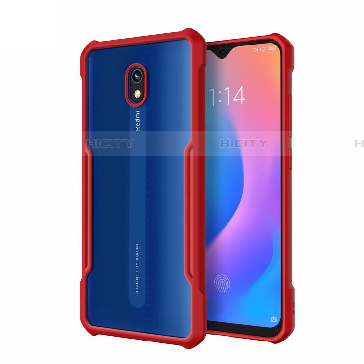 Coque Rebord Contour Silicone et Vitre Transparente Miroir Housse Etui M01 pour Xiaomi Redmi 8A Plus