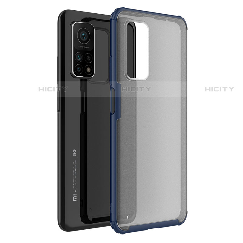 Coque Rebord Contour Silicone et Vitre Transparente Miroir Housse Etui M01 pour Xiaomi Redmi K30S 5G Bleu Plus