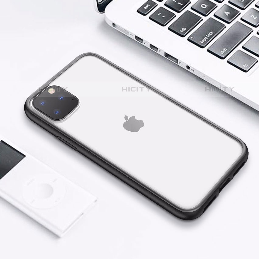 Coque Rebord Contour Silicone et Vitre Transparente Miroir Housse Etui M02 pour Apple iPhone 11 Pro Max Plus