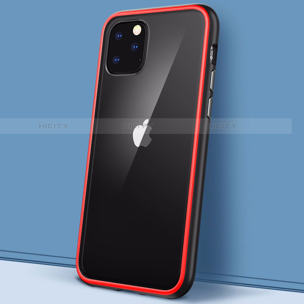 Coque Rebord Contour Silicone et Vitre Transparente Miroir Housse Etui M02 pour Apple iPhone 11 Pro Max Plus