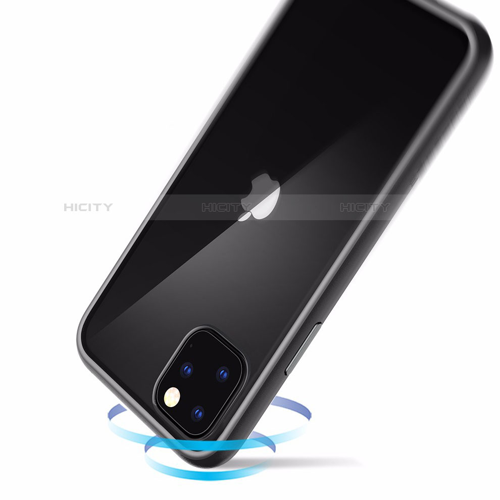 Coque Rebord Contour Silicone et Vitre Transparente Miroir Housse Etui M02 pour Apple iPhone 11 Pro Max Plus