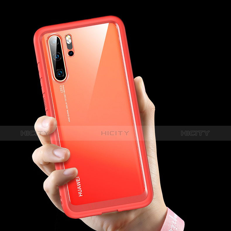 Coque Rebord Contour Silicone et Vitre Transparente Miroir Housse Etui M02 pour Huawei P30 Pro Plus