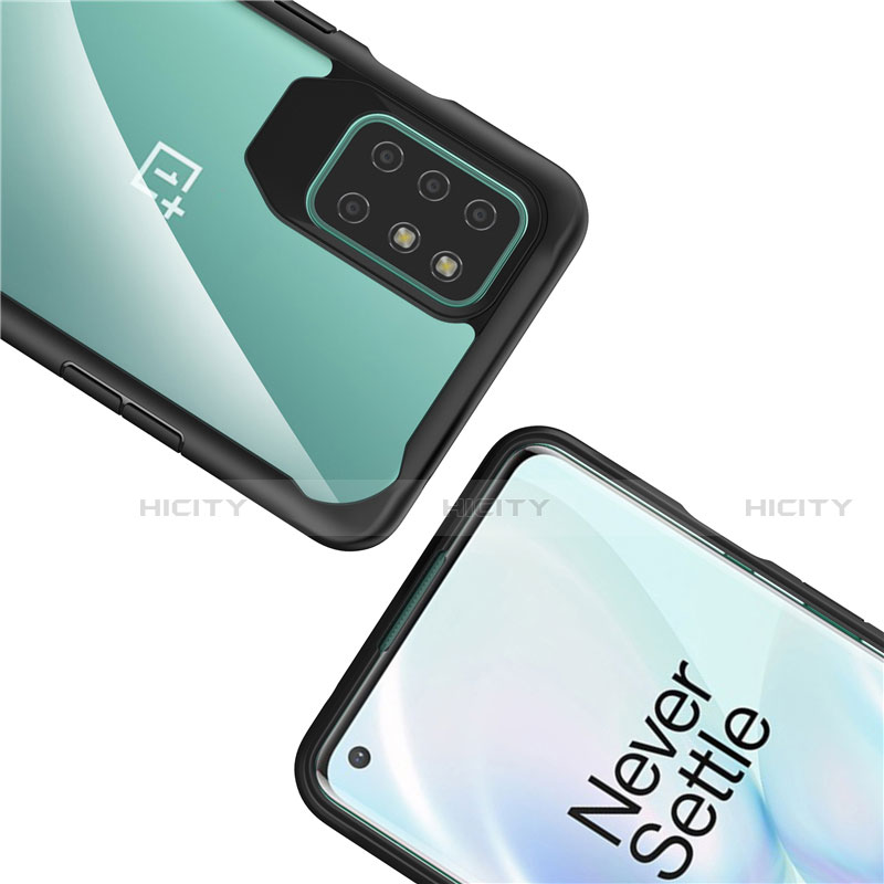 Coque Rebord Contour Silicone et Vitre Transparente Miroir Housse Etui M02 pour OnePlus 8T 5G Plus